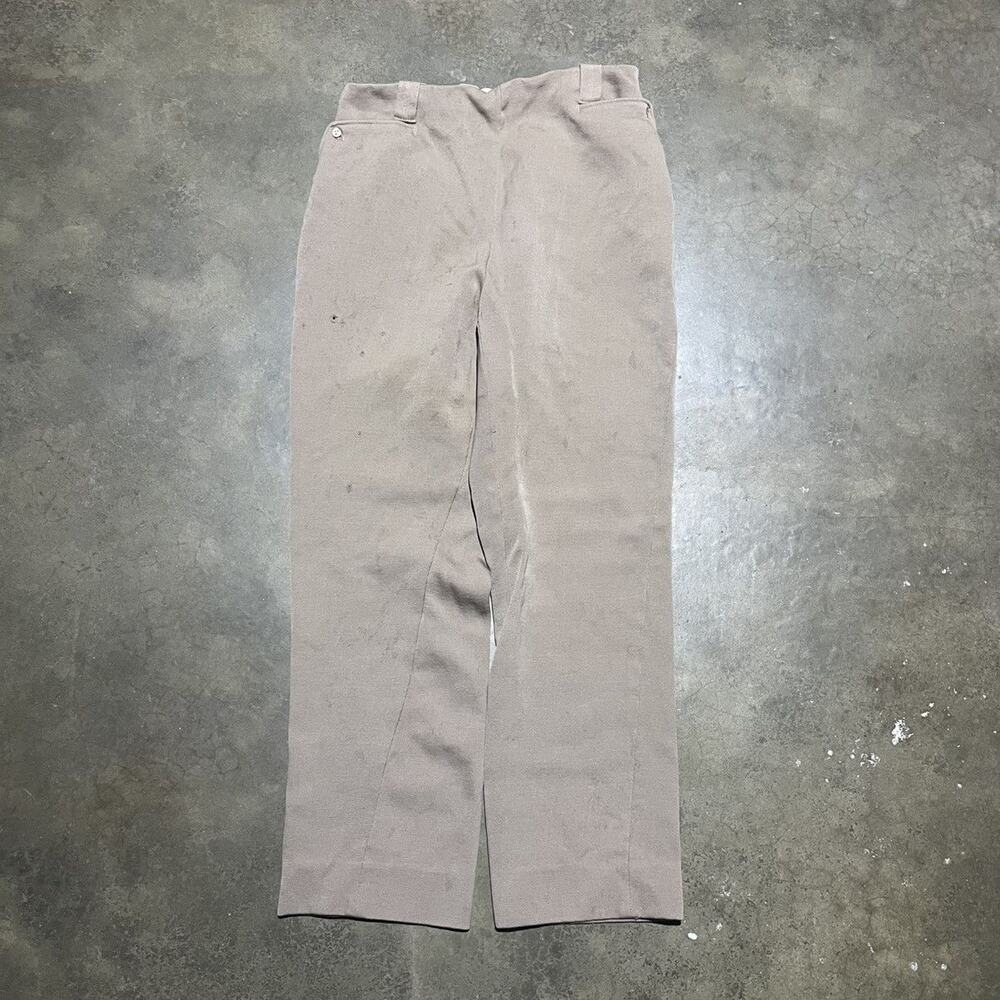 Vintage 50s Brown Western Gabardine Side Zip Pants 28x26